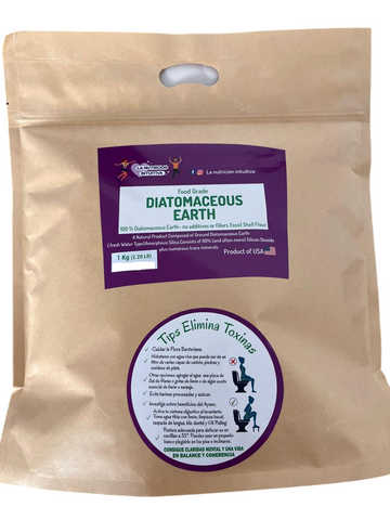 Tierra de Diatomeas Grado Alimenticio. 1 Kilo. Consumo Humano. Orgánica importada de EEUU