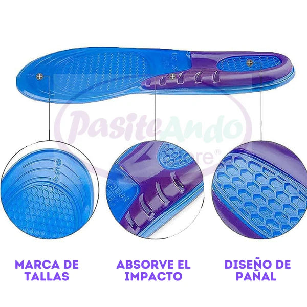 Pack Plantilla Gel Masaje (Plantilla + OBS. Tiras Protectoras para Talón.)
